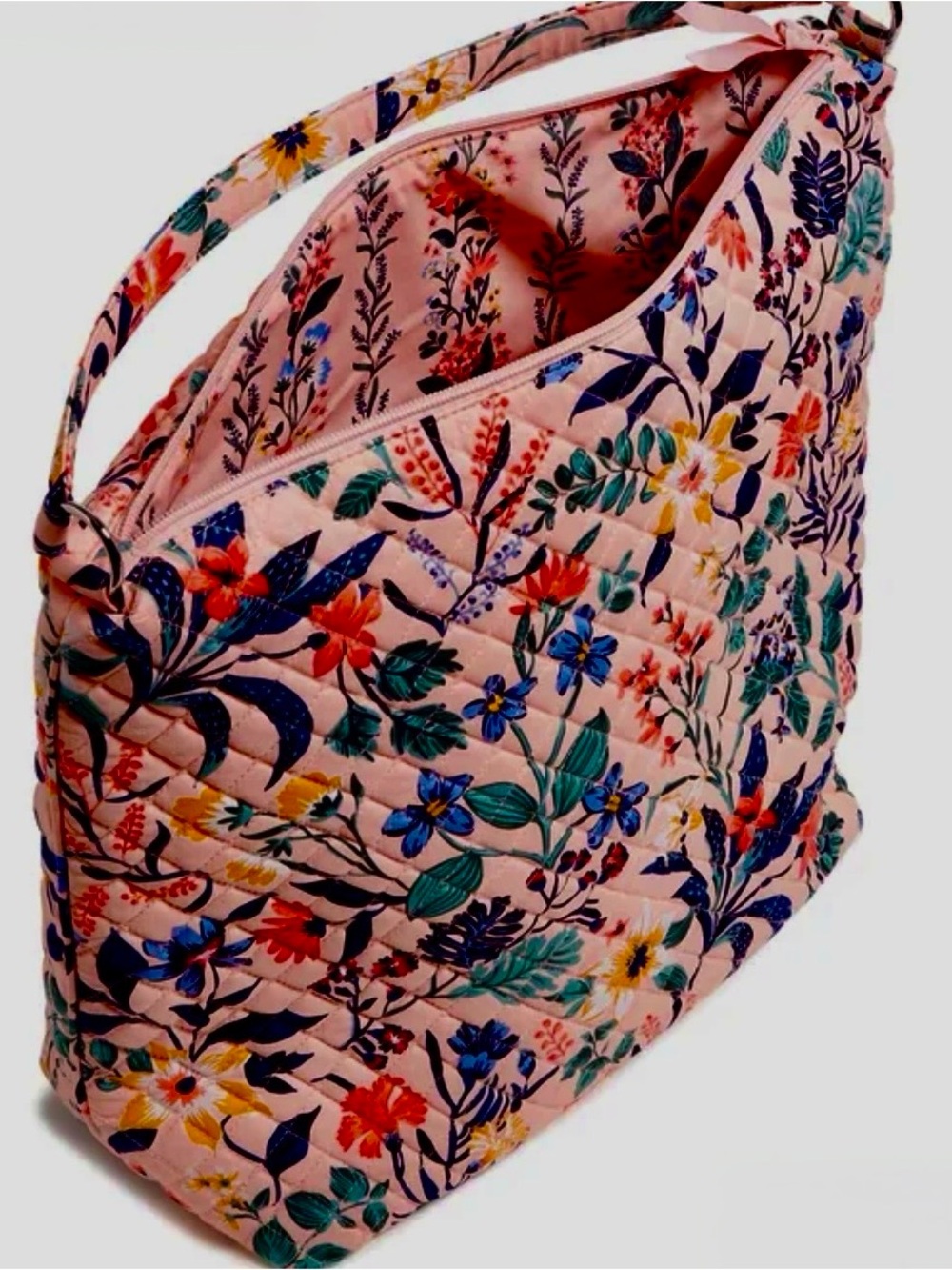 Vera Bradley Pink Quilted Floral Hobo Bag